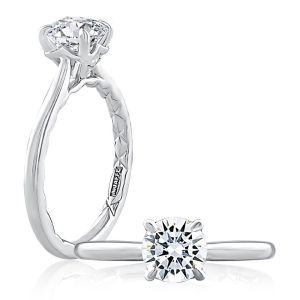 A.JAFFE Platinum Round Diamond Solitaire Engagement Ring MECRD2444Q