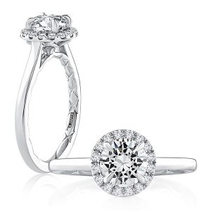 A.JAFFE 14 Karat Round Diamond Halo Engagement Ring MECRD2466Q