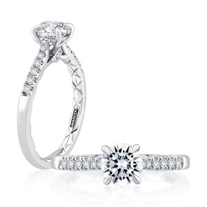 A Jaffe 14 Karat Three-Stone Engagement Ring MECRD2491Q