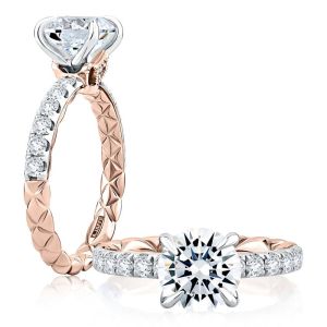 A Jaffe 14 Karat Duchess Round Engagement Ring MECRD2498Q