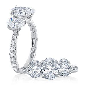 A Jaffe 14 Karat Three-Stone Engagement Ring MECXOV2378Q