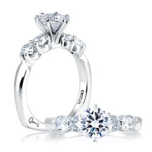 A Jaffe 14 Karat Signature Engagement Ring MES015