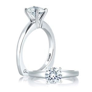 A Jaffe 14 Karat Solitaire Engagement Ring MES032