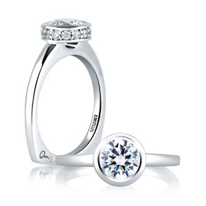 A Jaffe 18 Karat Signature Engagement Ring MES057