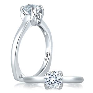 A Jaffe 14 Karat Solitaire Engagement Ring MES096