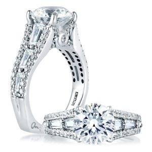 A Jaffe 18 Karat Signature Engagement Ring MES154