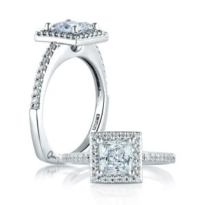 A Jaffe 14 Karat Signature Engagement Ring MES167