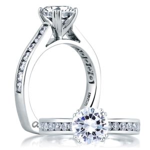 A Jaffe 14 Karat Signature Engagement Ring MES174