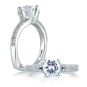 A Jaffe 14 Karat Signature Engagement Ring MES178