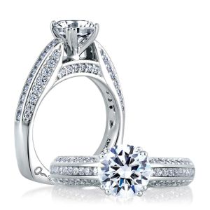 A Jaffe 18 Karat Signature Engagement Ring MES235