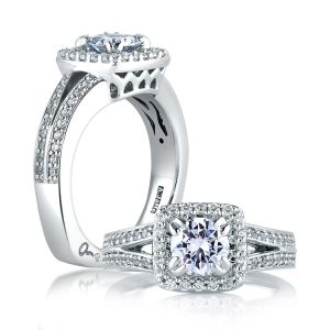 A Jaffe 14 Karat Signature Engagement Ring MES264