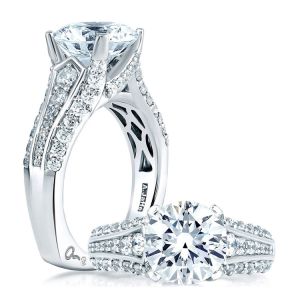 A Jaffe 14 Karat Signature Engagement Ring MES267