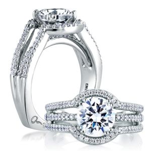 A Jaffe 18 Karat Signature Engagement Ring MES273