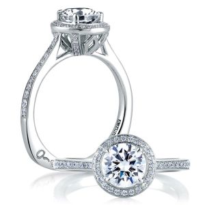 A Jaffe 14 Karat Signature Engagement Ring MES332