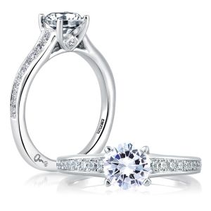 A Jaffe 18 Karat Signature Engagement Ring MES336