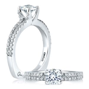 A Jaffe 14 Karat Signature Engagement Ring MES364