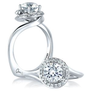 A Jaffe 14 Karat Signature Engagement Ring MES374