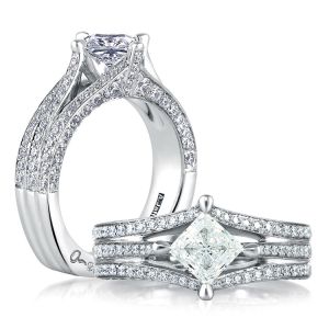 A Jaffe Platinum Signature Engagement Ring MES408