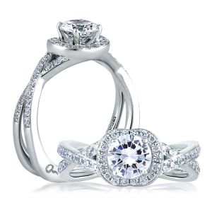 A Jaffe 18 Karat Signature Engagement Ring MES410