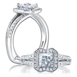 A Jaffe 14 Karat Signature Engagement Ring MES412