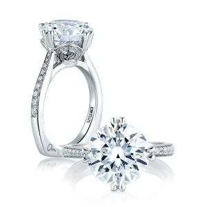 A Jaffe 18 Karat Signature Engagement Ring MES421