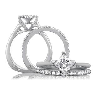 A Jaffe Platinum Signature Engagement Ring MES438