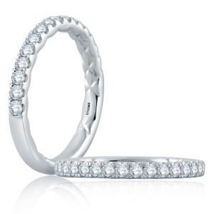A.JAFFE Platinum Classic Diamond Wedding Ring MR2163Q