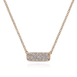 Gabriel Fashion 14 Karat Pave Diamond Bar Necklace NK4943K45JJ