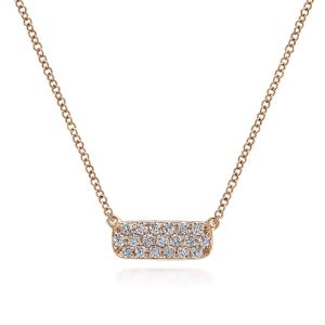 Gabriel Fashion 14 Karat Pave Diamond Bar Necklace NK4943K45JJ