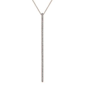 Gabriel Fashion 14 Karat Lusso Long Diamond Bar Necklace NK5283K45JJ
