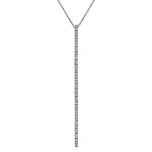 Gabriel Fashion 14 Karat Lusso Long Diamond Bar Necklace NK5283W45JJ