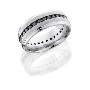 Lashbrook PLAT8B(S)ETERNITYBLKDIA ANGLE SATIN-POLISH Precious Metal Wedding Ring or Band