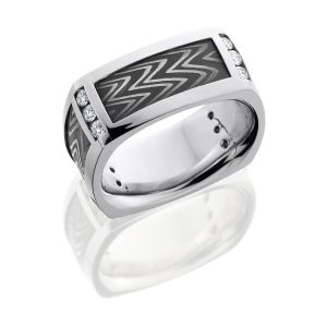 Lashbrook PLAT9DSQ4SEGDIA12X.04 ACID-POLISH Precious Metal Wedding Ring or Band