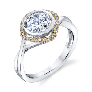 Parade Hemera Bridal R2595 Platinum Two-Tone Diamond Engagement Ring