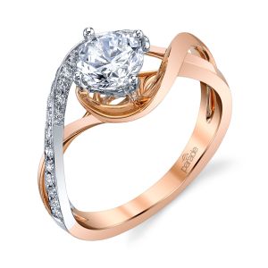 Parade Hemera Bridal R3152B Platinum Two-Tone Diamond Engagement Ring