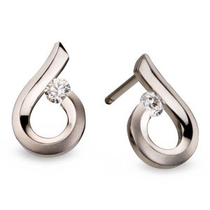 Kretchmer Platinum Rain Drop Tension Set Earrings