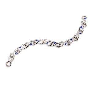 Kretchmer 18 Karat Small Diamond & Sapphire Infinity Tension Set Bracelet