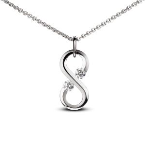 Steven Kretchmer - Small Vertical Infinity Tension Set Pendant in 18 Karat or Platinum