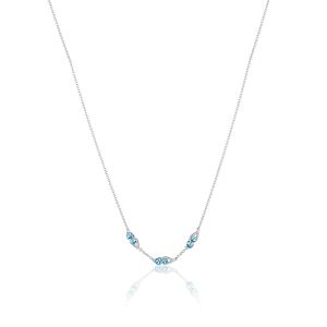 Tacori SN24333 Petite Open Crescent Gemstone Necklace with London Blue Topaz