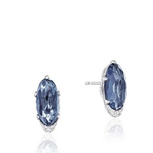 Tacori SE24833 Oval-Shaped Gem Earrings with London Blue Topaz