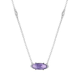Tacori SN23301 Solitaire Oval Gem Necklace with Amethyst