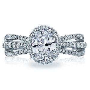 2641OV8X6 Tacori Dantela Platinum Engagement Ring