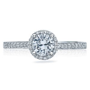 49RDP55 Platinum Tacori Sculpted Crescent Engagement Ring