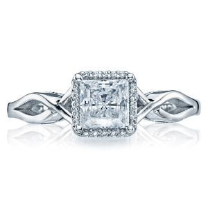 52PR5 Platinum Tacori Sculpted Crescent Engagement Ring
