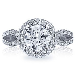 HT2518RD75 Tacori Crescent Platinum Engagement Ring