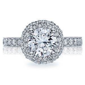 HT2520RD65 Tacori Crescent Platinum Engagement Ring