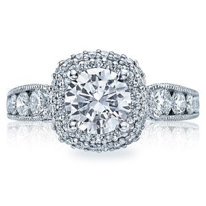 HT2521CU75 Tacori Crescent Platinum Engagement Ring