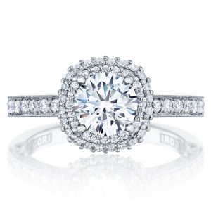 HT2522CU75 Tacori Crescent Platinum Engagement Ring