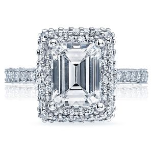 HT2522EC75X55 Platinum Tacori Blooming Beauties Engagement Ring
