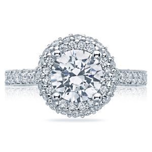 HT2522RD7 Tacori Crescent Platinum Engagement Ring